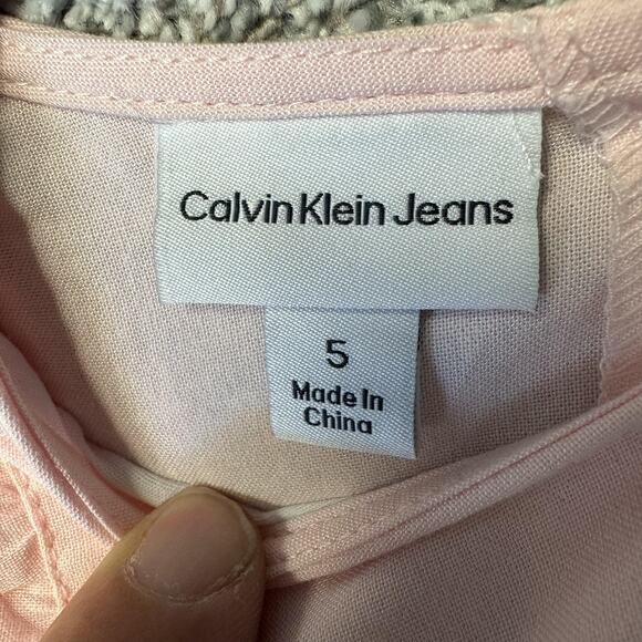 Calvin Klein Jeans Dress Girls Sz 5 Pink Pastel Princess Fairycore Tulle Floral - Picture 4 of 11